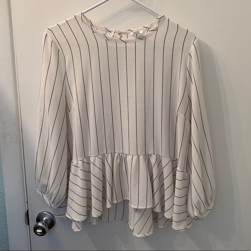 Nordstrom BP striped peplum blouse